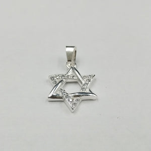 DIJE ESTRELLA DE DAVID C/CIRCONIAS PLATA .925 2.7 GR (NUEVO)