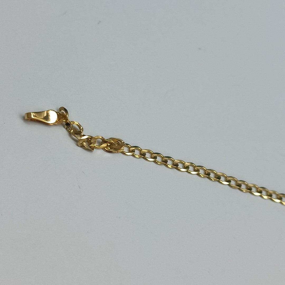 PULSERA TEJIDO BARBADA 14K 18 CM 3.2 GR (NUEVO)
