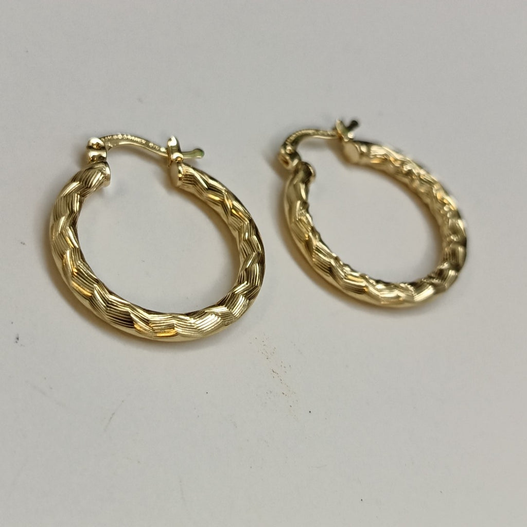 ARETES TEJIDO ARRACADA LABRADA 14K 2.6 GR (NUEVO)