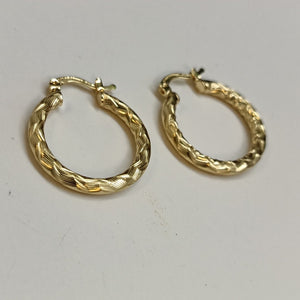 ARETES TEJIDO ARRACADA LABRADA 14K 2.6 GR (NUEVO)