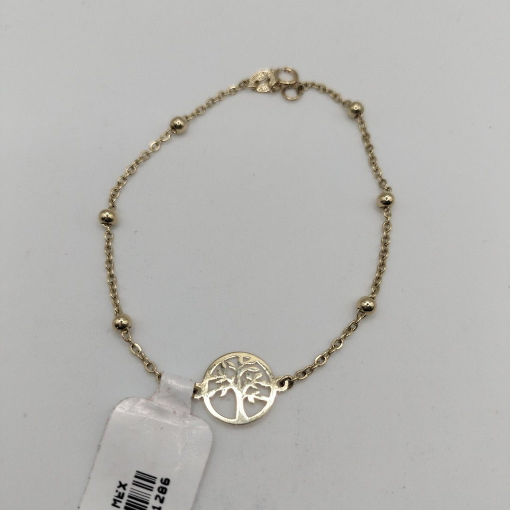 PULSERA TEJIDO ESPECIAL ARBOL 14K 18 CM 1.7 GR (NUEVO)