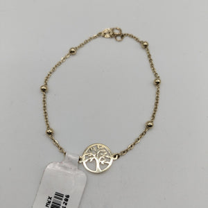 PULSERA TEJIDO ESPECIAL ARBOL 14K 18 CM 1.7 GR (NUEVO)