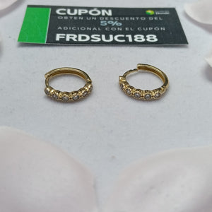 ARETES HUGGIES C CIRCONIAS 14K 2 GR (NUEVO)