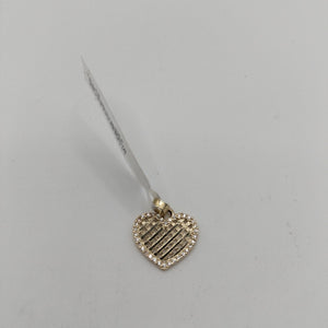 DIJE TEJIDO CORAZON CON CERCO DE CIRCONIAS 14K 1.2 GR (NUEVO)