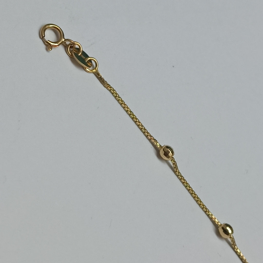 PULSERA ESPECIAL CON BOLITAS 14K 18 CM 1.5 GR (NUEVO)