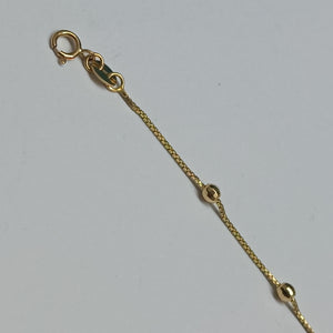 PULSERA ESPECIAL CON BOLITAS 14K 18 CM 1.5 GR (NUEVO)