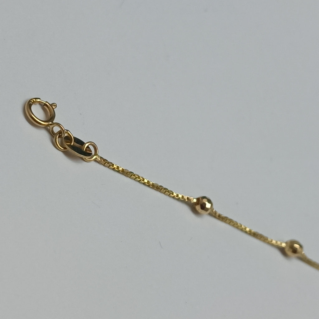 PULSERA ESPECIAL CON BOLITAS 14K 18 CM 1.4 GR (NUEVO)