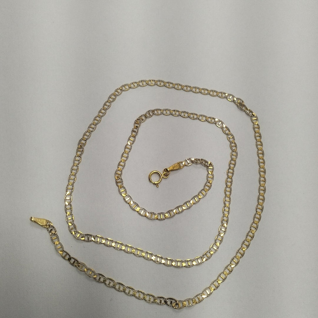 CADENAS TEJIDO GUCHI DIAMANTADO ORO 10K 55 CM 3.9 GR (NUEVO)