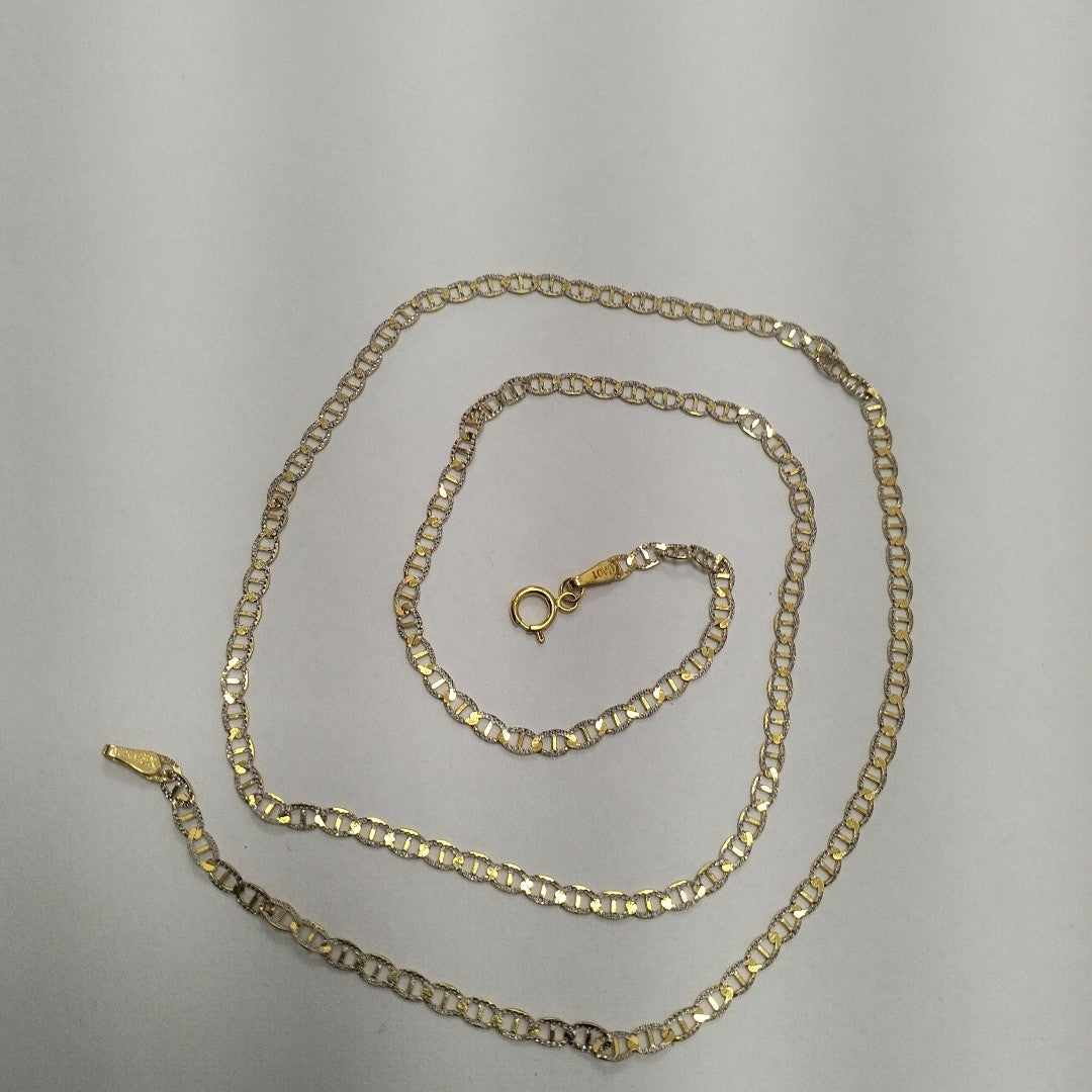 CADENAS TEJIDO GUCHI DIAMANTADO ORO 10K 55 CM 3.9 GR (NUEVO)