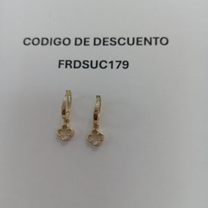 ARETES ARRACADAS CON DIJE 14K 2.4 GR (NUEVO)