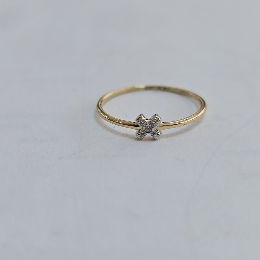 ANILLO ANILLITO C CIRCONIAS 14K 7 TALLA 0.7 GR (NUEVO)
