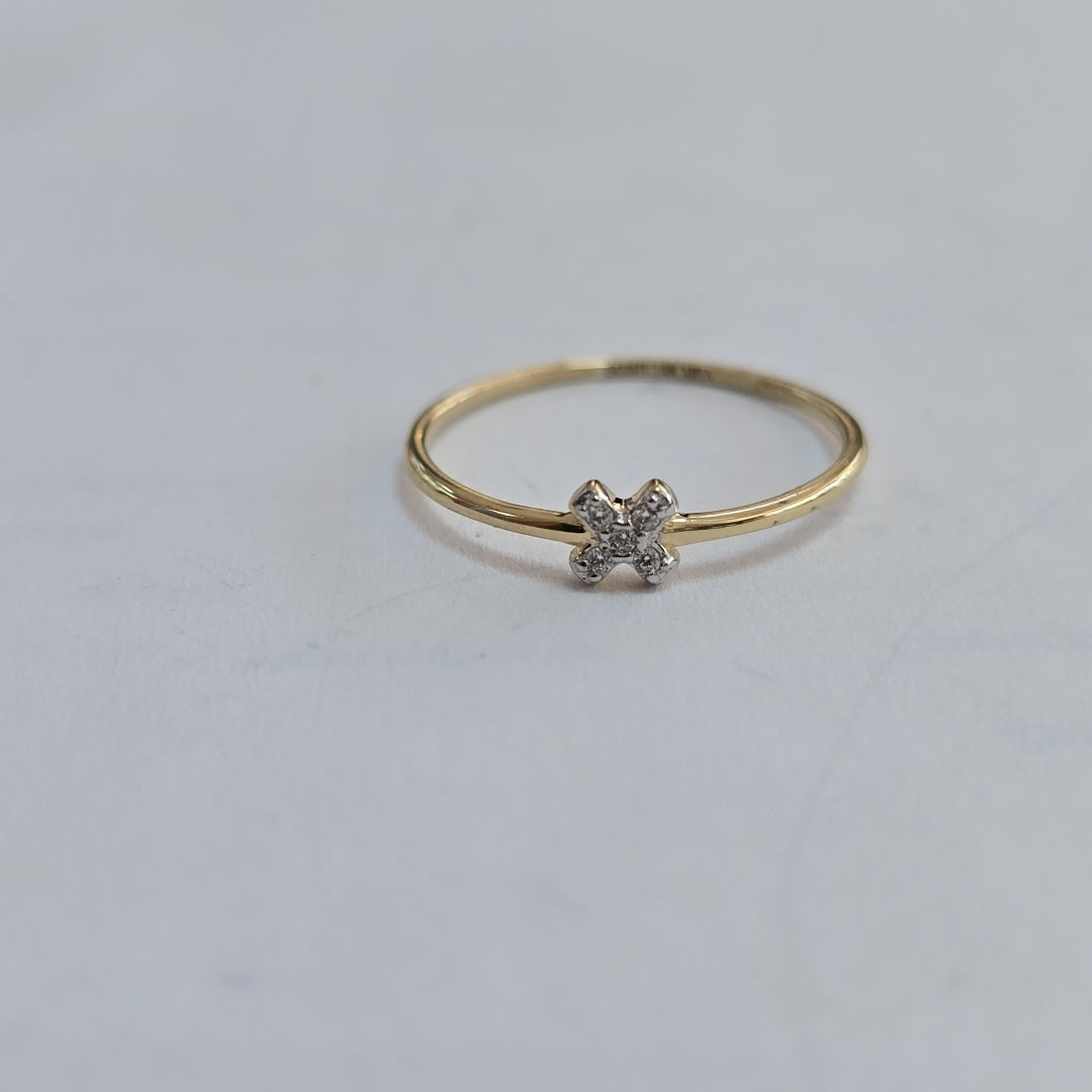 ANILLO ANILLITO C CIRCONIAS 14K 7 TALLA 0.7 GR (NUEVO)