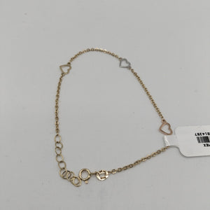 PULSERA ESPECIAL CON CORAZONES 10K 18 CM 1.2 GR (NUEVO)