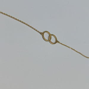 PULSERA TEJIDO ESPECIAL FIG AROS UNIDOS C CIRCS 14K 18 CM 2 GR (NUEVO)
