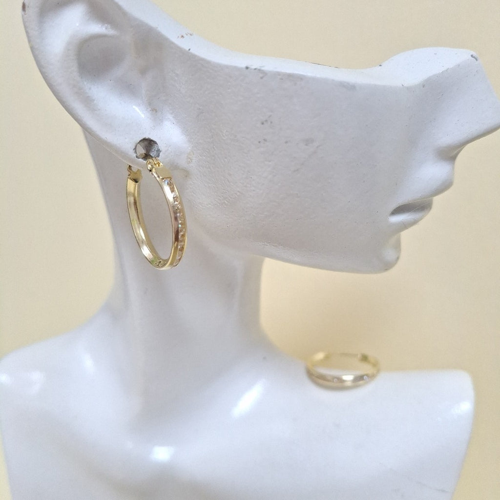 ARETES ARRACADAS CON CIRCONIAS 10K 1.8 GR (NUEVO)