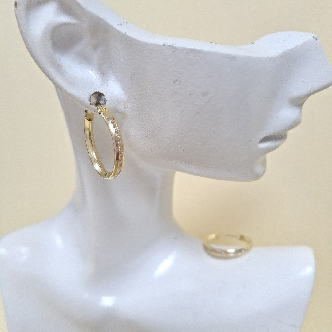 ARETES ARRACADAS CON CIRCONIAS 10K 1.8 GR (NUEVO)