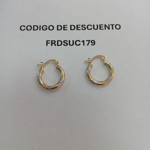 ARETES ARRACADAS COMBINADAS 14K 1.6 GR (NUEVO)
