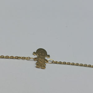 PULSERA ESP CON DIJE DE NIÑA 14K 18 CM 1.4 GR (NUEVO)