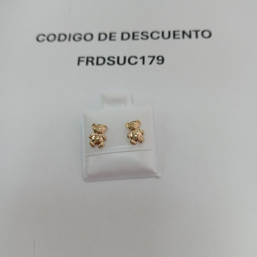 BROQUELES BROQUEL FIG OSO 14K 0.2592 GR (NUEVO)