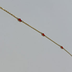 PULSERA ESPECIAL CON CORAZONES 14K 18 CM 1.4 GR (NUEVO)
