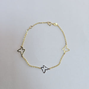 PULSERA ESPECIAL C MARIPOSAS 14K 18 CM 1.7 GR (NUEVO)