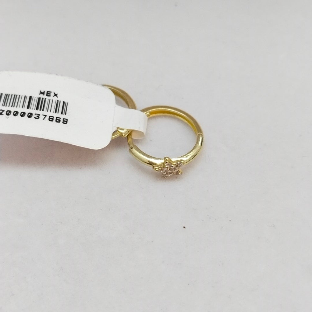 ARETES ARRACADAS FIG ESTRELLA CIRCONIAS 10K 1.6 GR (NUEVO)