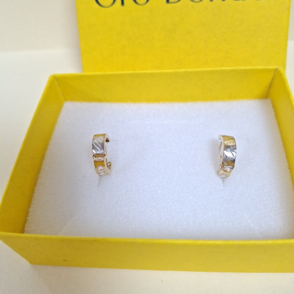 ARETES ARRACADAS C CIRCONIAS 10K 1.3 GR (NUEVO)