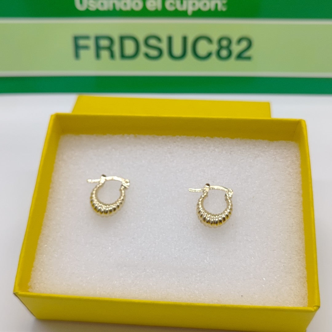 ARETES ARRACADA ESTRIADAS 14K 1.1 GR (NUEVO)