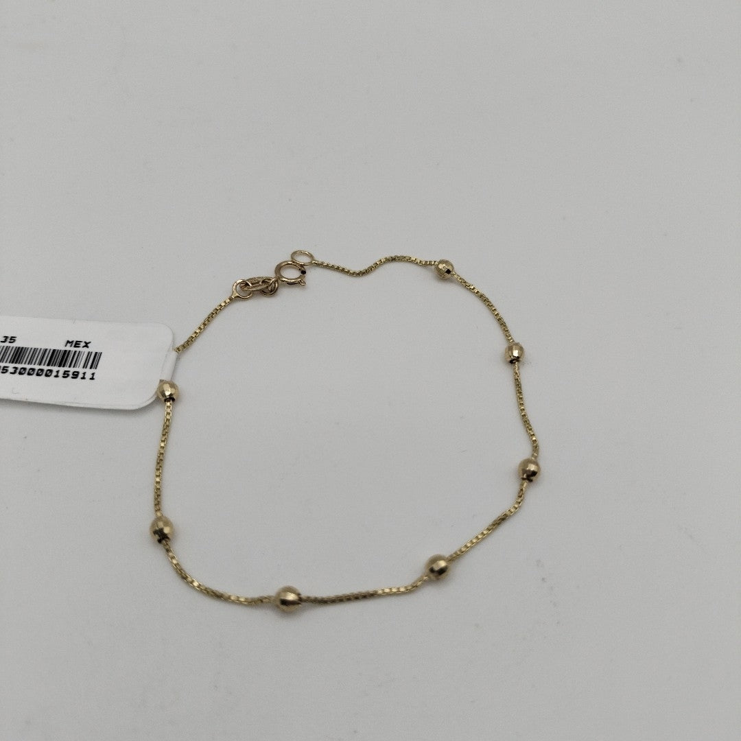 PULSERA ESPECIAL CON BOLITAS 14K 18 CM 1.4 GR (NUEVO)