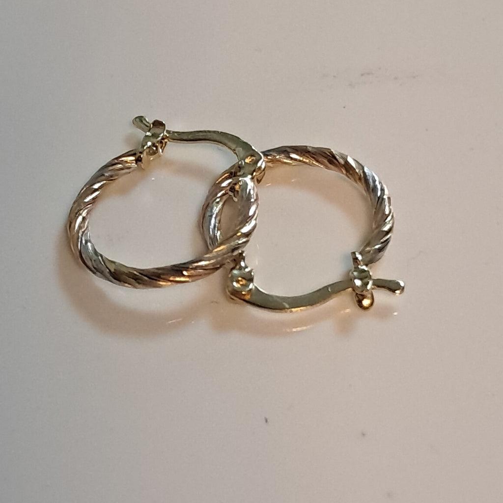 ARETES ARRACADAS COMBINADAS 14K 2 GR (NUEVO)