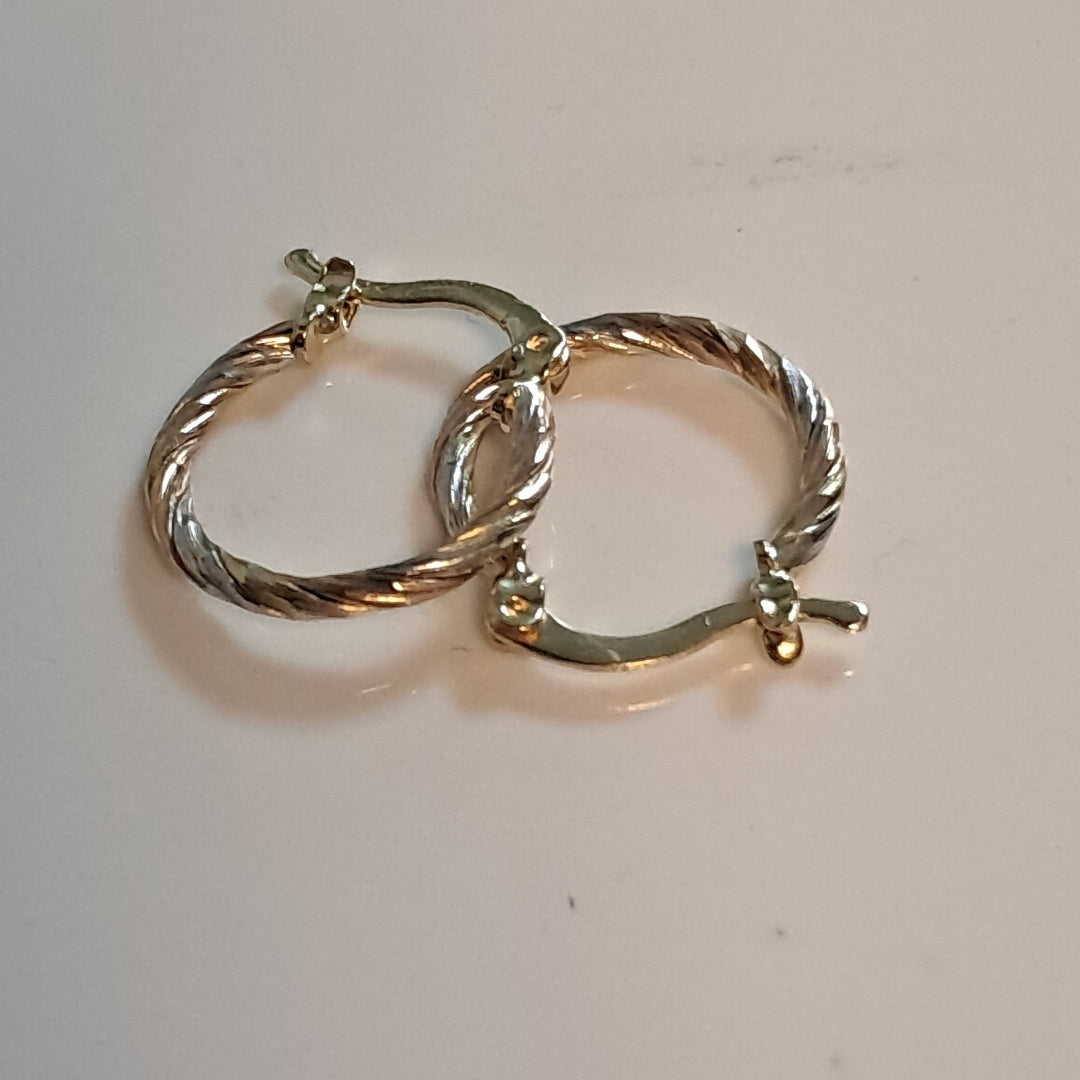 ARETES ARRACADAS COMBINADAS 14K 2 GR (NUEVO)