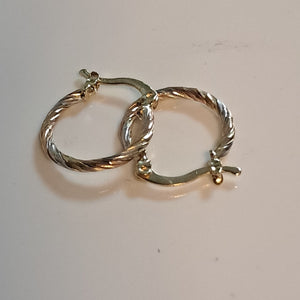 ARETES ARRACADAS COMBINADAS 14K 2 GR (NUEVO)
