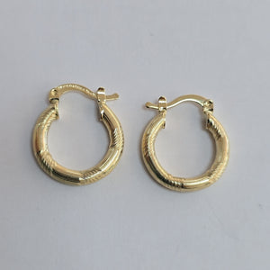 ARETES TEJIDO ARRACADAS CON DISEÑO 14K 2.6 GR (NUEVO)