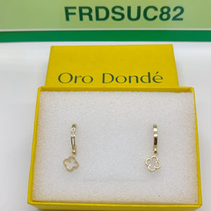 ARETES ARRACADAS CON DIJE 14K 2.4 GR (NUEVO)