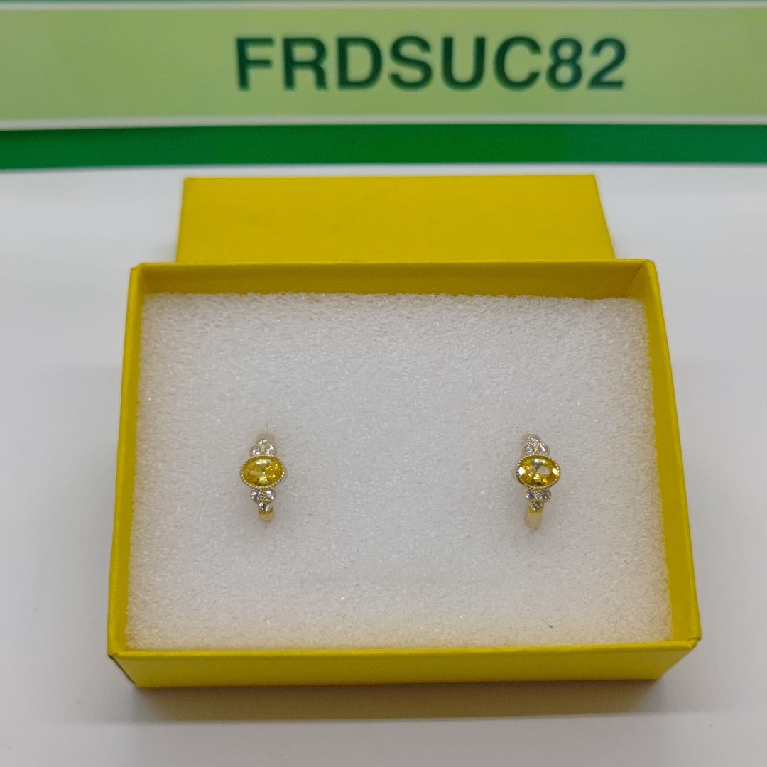 ARETES ARRACADAS CON CIRCONIAS Y PDRAS COL 14K 3.2 GR (NUEVO)