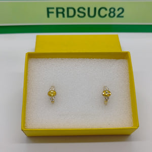 ARETES ARRACADAS CON CIRCONIAS Y PDRAS COL 14K 3.2 GR (NUEVO)
