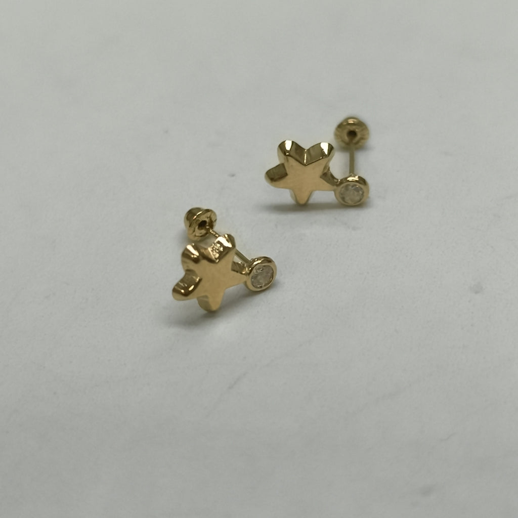BROQUELES BROQUEL FIG ESTRELLA C CIRCONIA 14K 0.2603 GR (NUEVO)