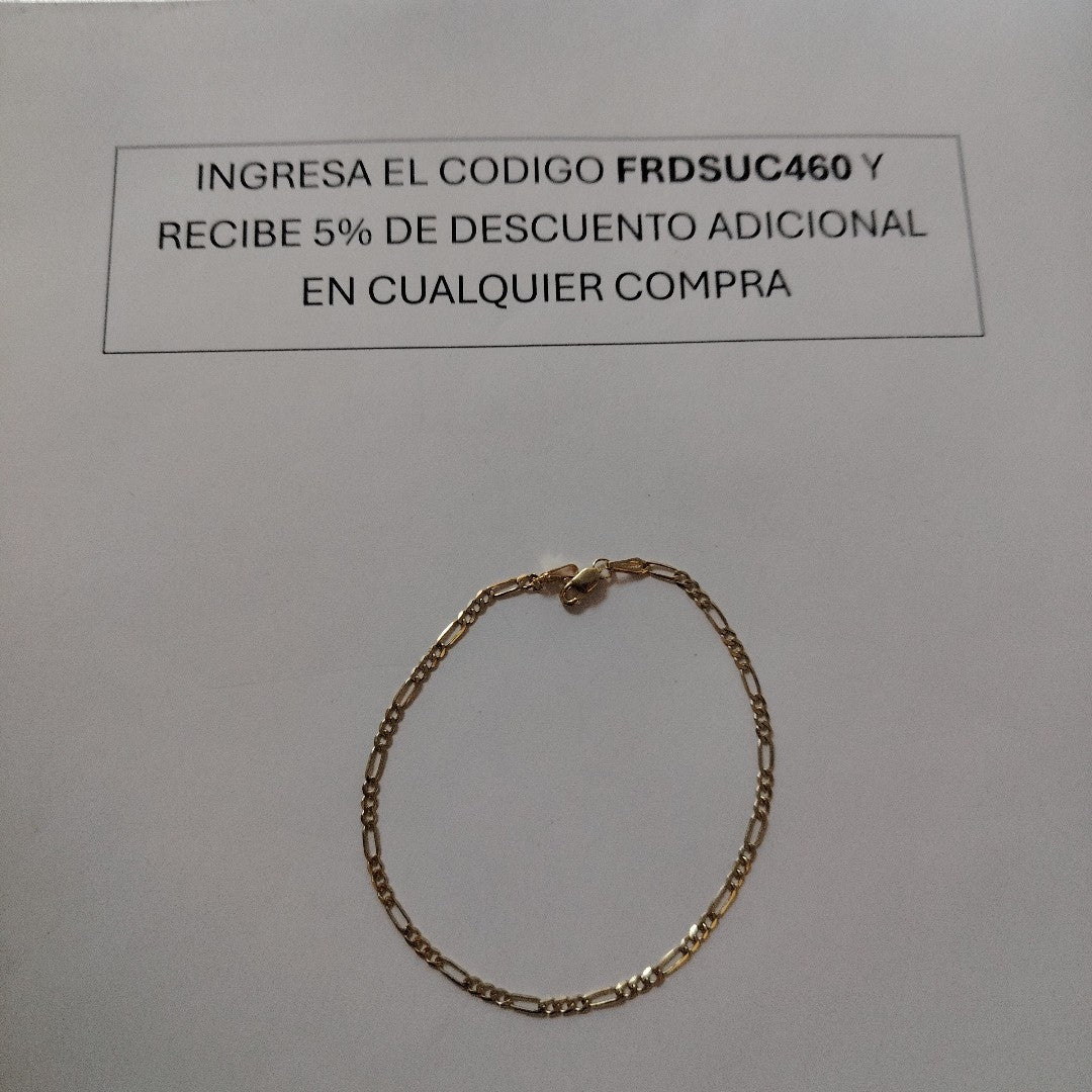 PULSERA TEJIDO 3X1 14K 21 CM 2.2 GR (NUEVO)