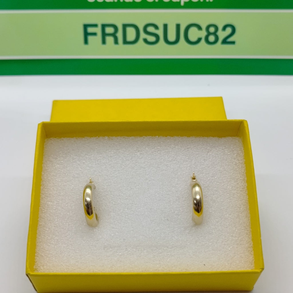 ARETES TEJIDO ARRACADAS LISAS 14K 2.2 GR (NUEVO)