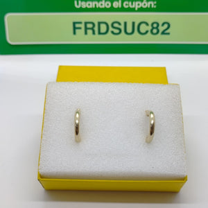 ARETES TEJIDO ARRACADAS LISAS 14K 1.6 GR (NUEVO)