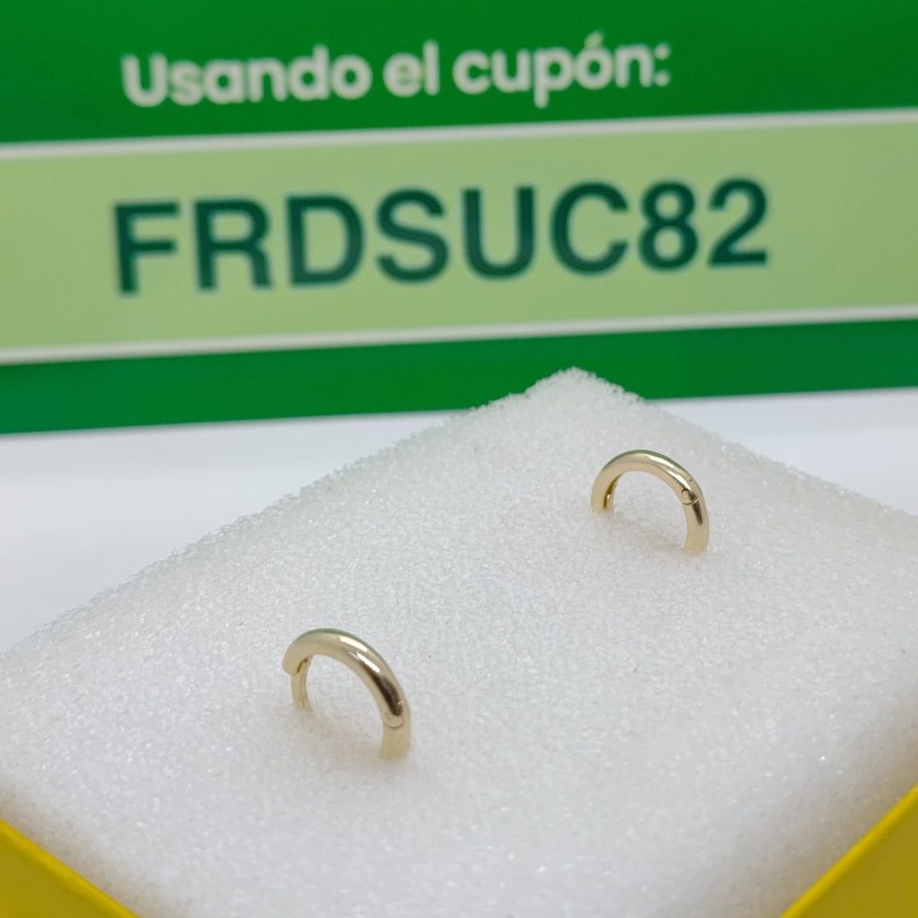 ARETES HUGGIES LISAS 14K 1.3 GR (NUEVO)
