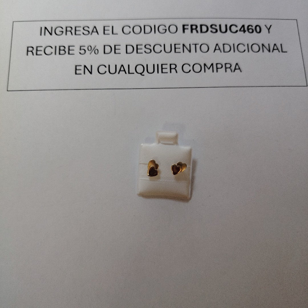 BROQUELES BROQUEL CORAZON DOBLE 14K 0.2171 GR (NUEVO)