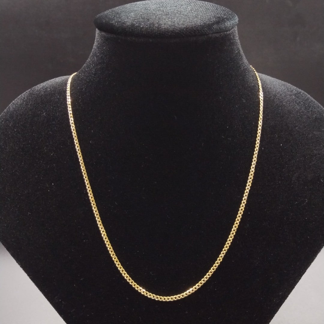 CADENAS BARBADA DIAMANTADA ORO 14K 55 CM 5.7 GR (NUEVO)