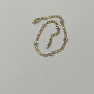 PULSERA ESPECIAL C FLORES 14K 18 CM 3 GR (NUEVO)
