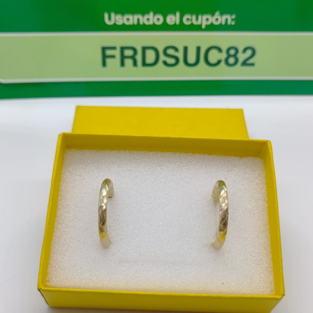 ARETES TEJIDO ARRACADA LABRADA 14K 2.6 GR (NUEVO)