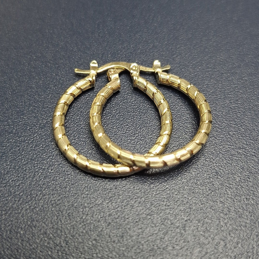 ARETES ARRACADAS LABRADAS 14K 3.3 GR (NUEVO)