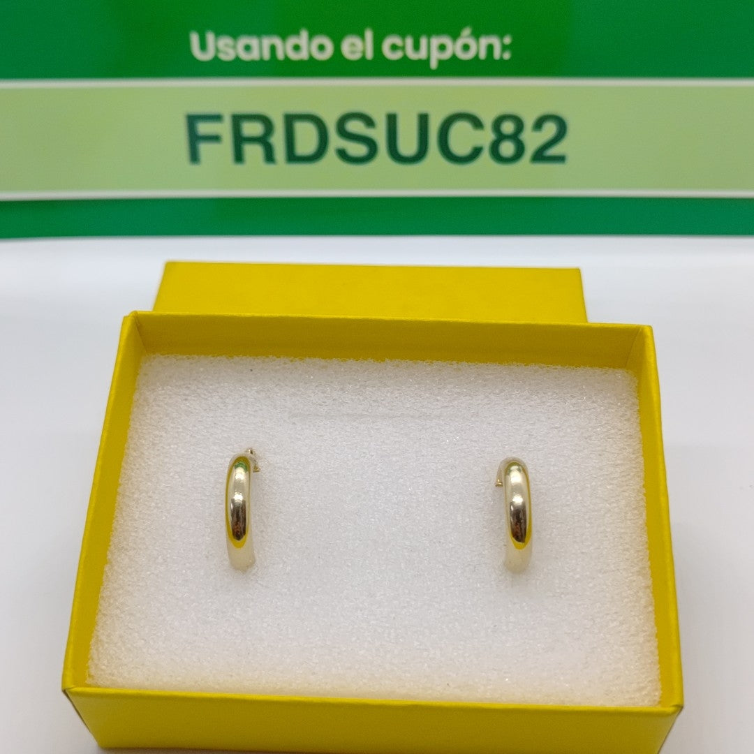 ARETES ARRACADA LISA 14K 1.7 GR (NUEVO)