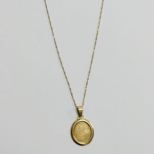 CADENA, MEDALLA RELIGIOSA ORO 14 K 1.6 GRMS (SEMINUEVO)