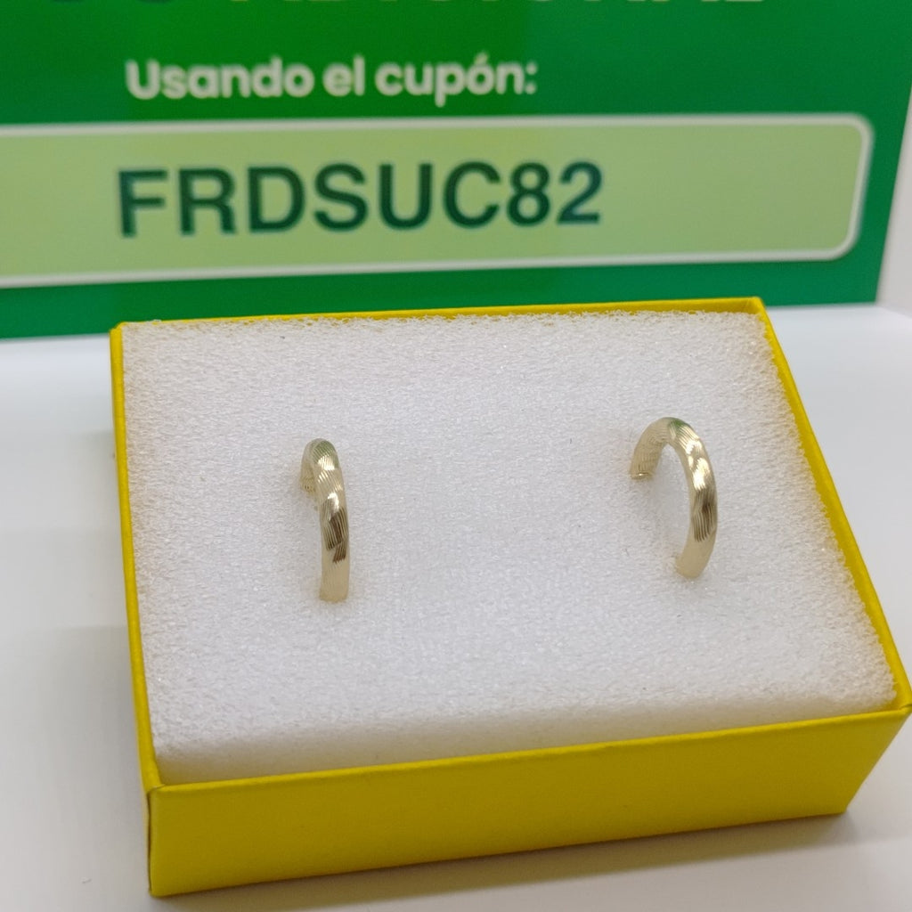 ARETES TEJIDO ARRACADAS ASTRIADAS 14K 2 GR (NUEVO)
