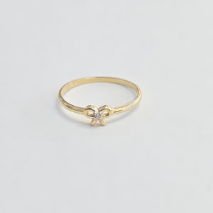 ANILLO ANILLITO FIG MOÑO C CIRCONIAS 14K 7 TALLA 0.9 GR (NUEVO)